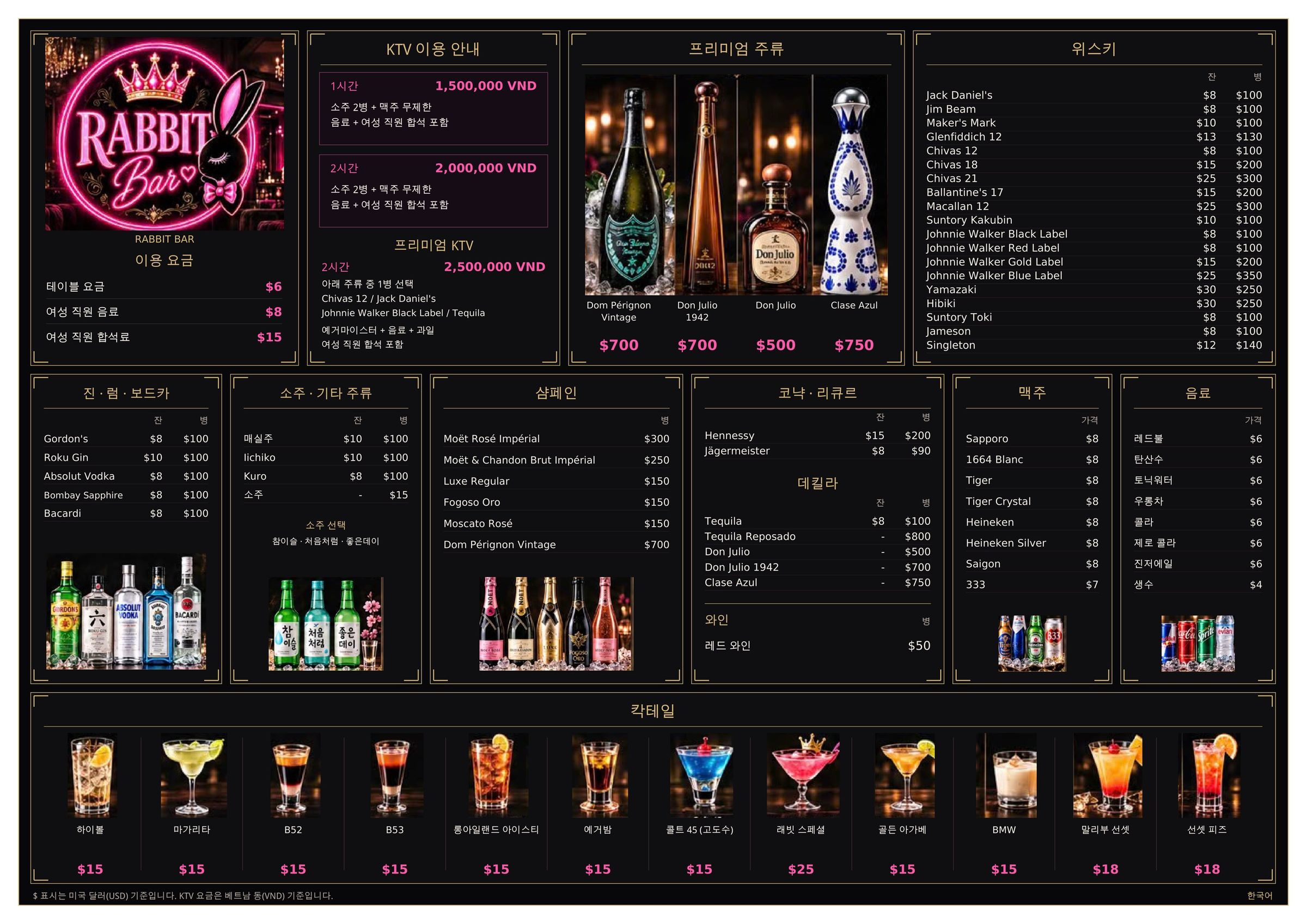 RABBIT BAR menu